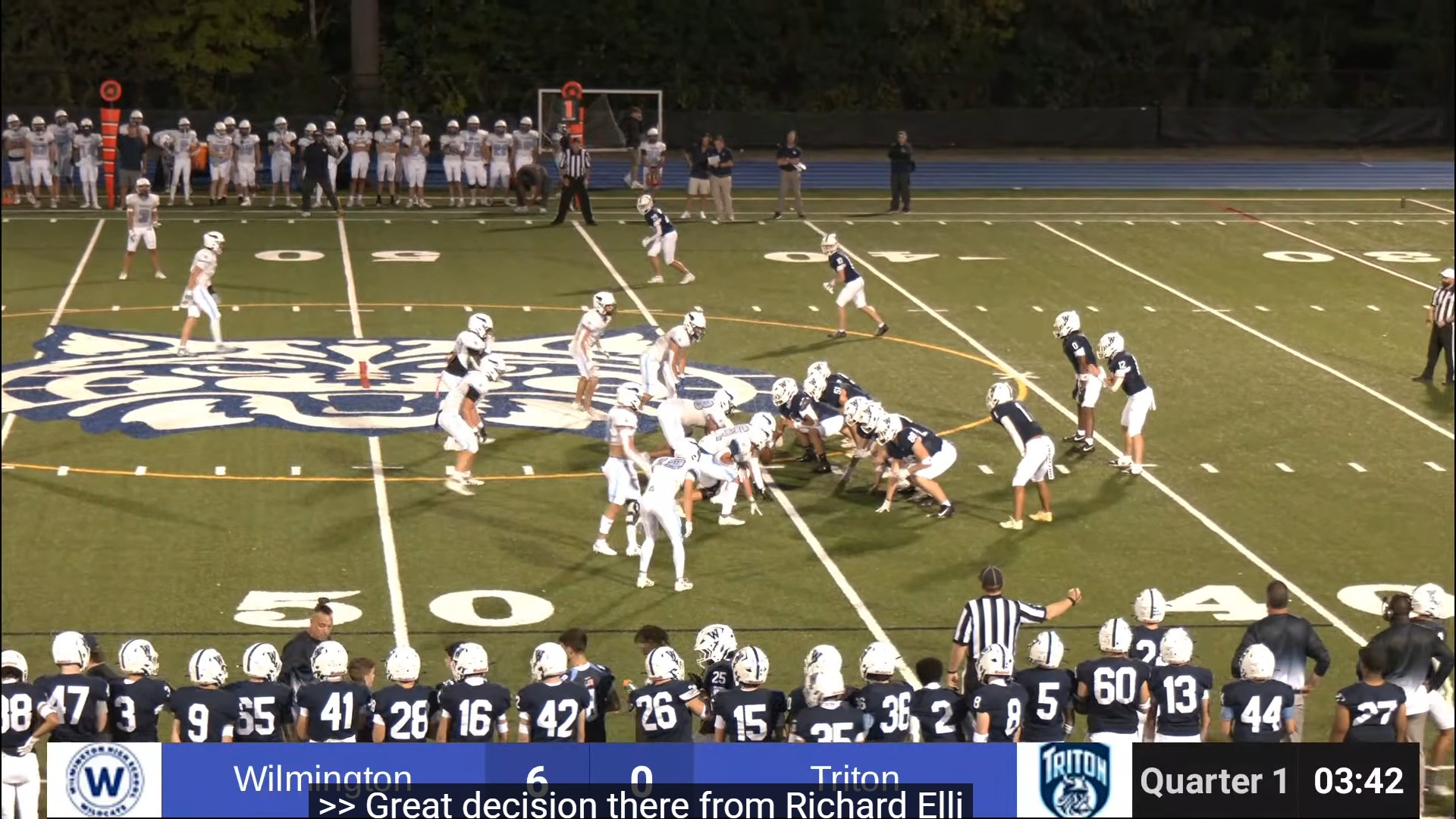 Number 1 before the snap against Triton Regional